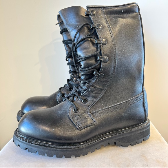 Like New! Black Leather Tactical Combat Military Boot w Vibram Sole - Picture 1 of 8